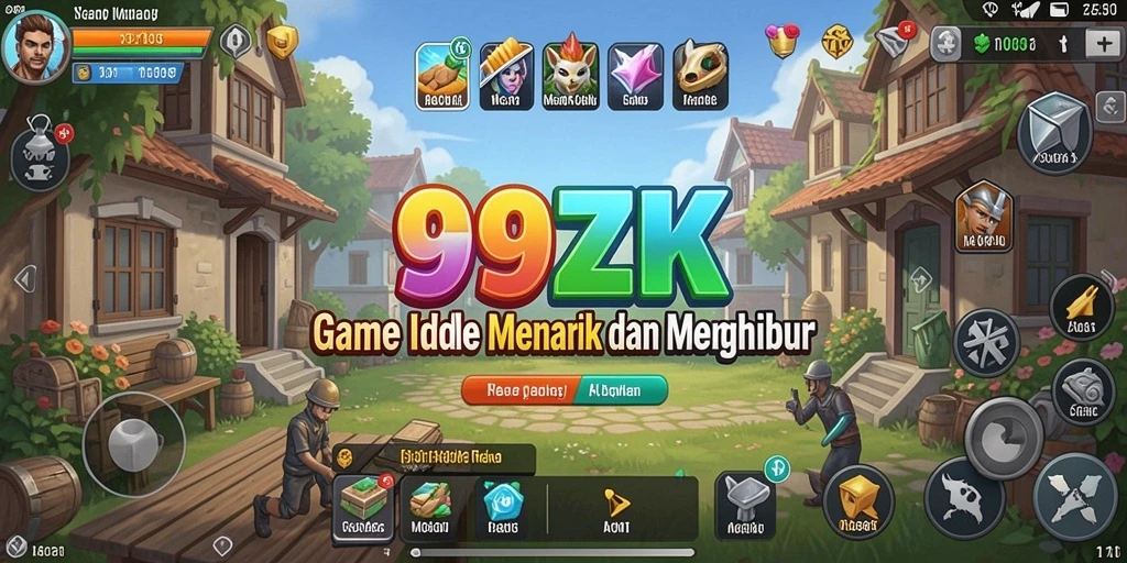Tampilan gameplay Idle yang menarik dan colorfull.
