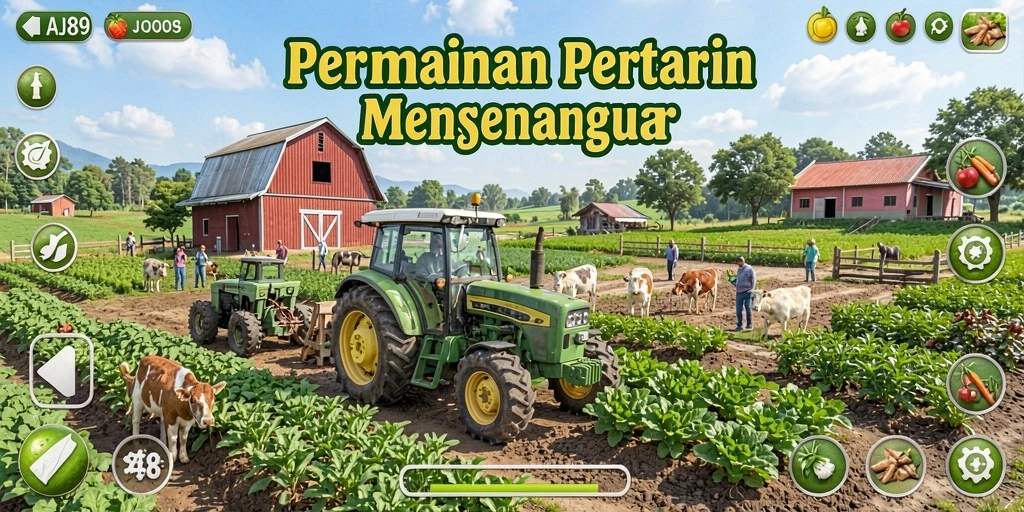 Tampilan menarik dari gameplay pertanian AJO89.