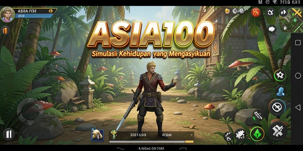 Tampilan gameplay ASIA100 yang menarik dan penuh warna.