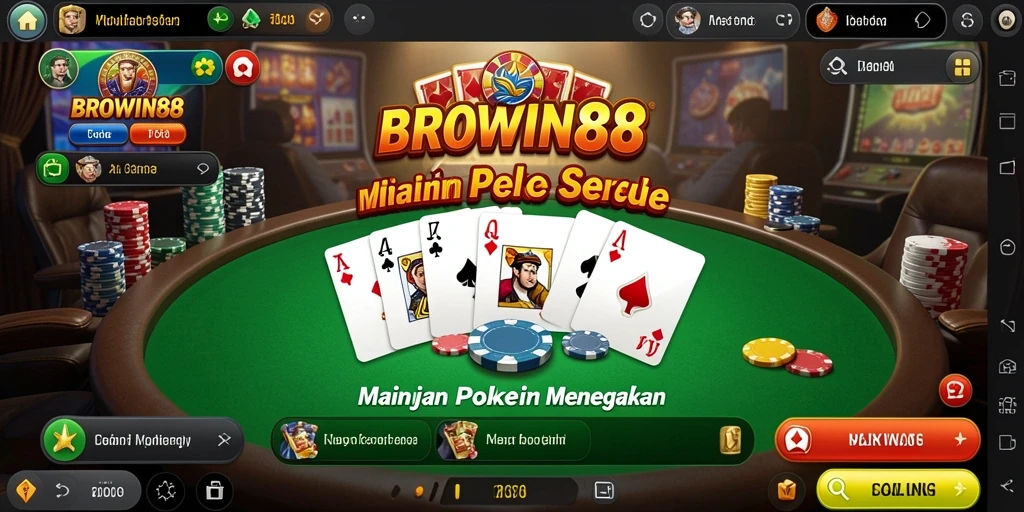 Tampilan menarik selama permainan Poker di BROWIN88.