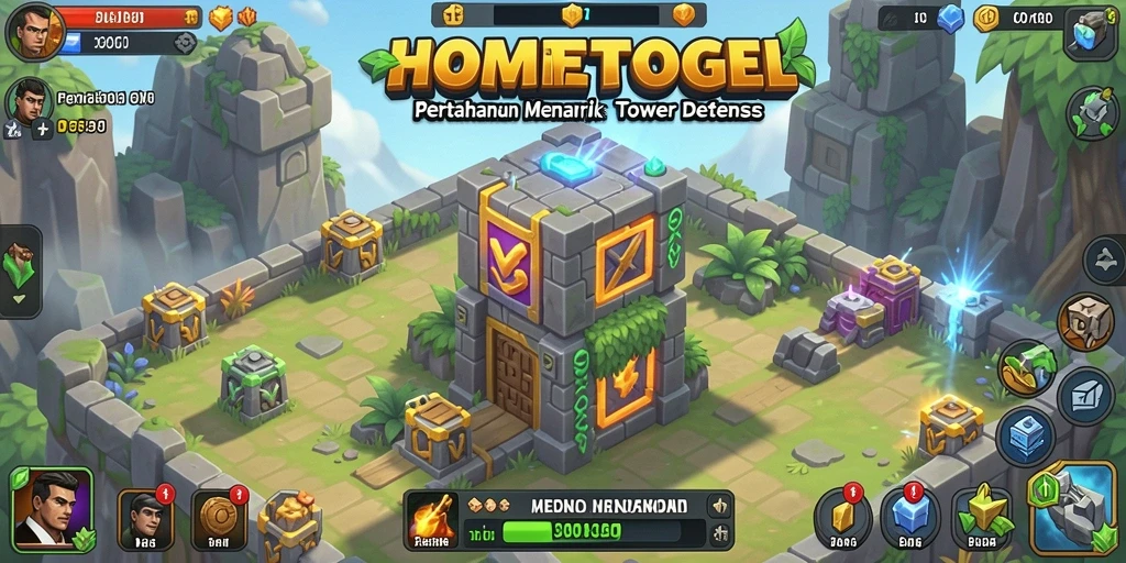 Tampilan gameplay Tower Defense yang menegangkan di HOMETOGEL.