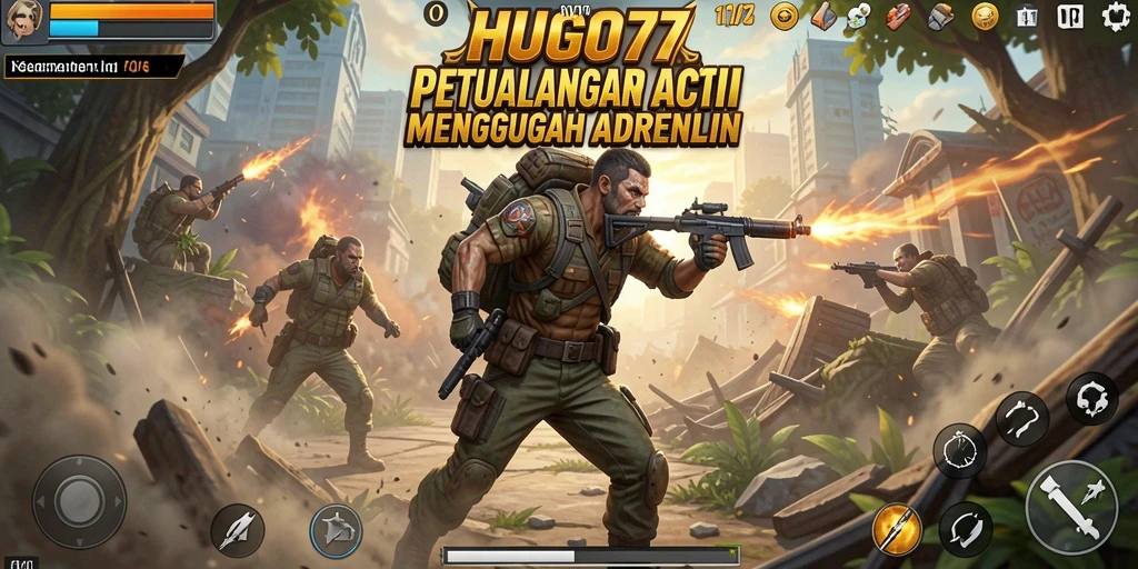 Tampilan intens dari gameplay seru di HUGO77.