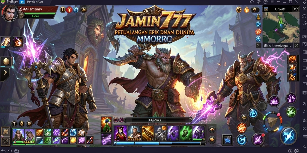 Tampilan gameplay menakjubkan dari JAMIN777 dalam dunia MMORPG.