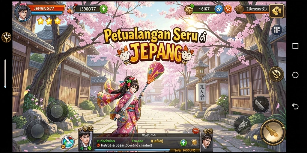 Screenshot menampilkan pemain menjelajahi jalanan Tokyo yang indah.