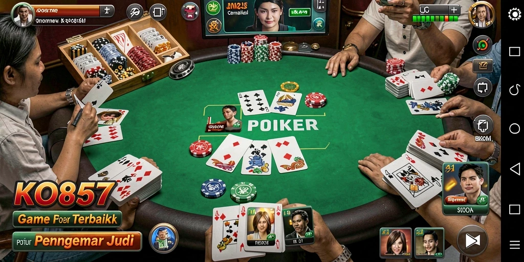Screenshot gameplay KO857 menampilkan momen intens saat bermain Poker.