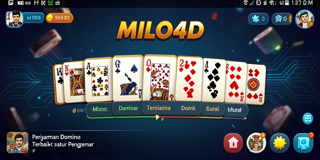 Screenshot gameplay <strong>MILO4D</strong> yang menampilkan momen seru permainan domino.
