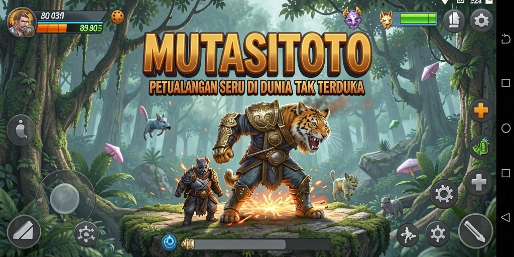 Tangkapan layar utama MUTASITOTO menampilkan aksi petualangan yang mendebarkan.
