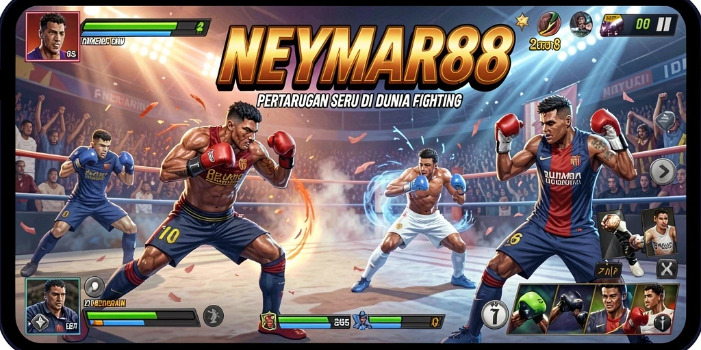 Tampilan gameplay seru dari NEYMAR88 dengan pertarungan karakter yang mendebarkan.