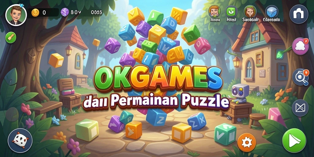 Screenshot OKGAMES menampilkan gameplay seru dari tantangan puzzle.