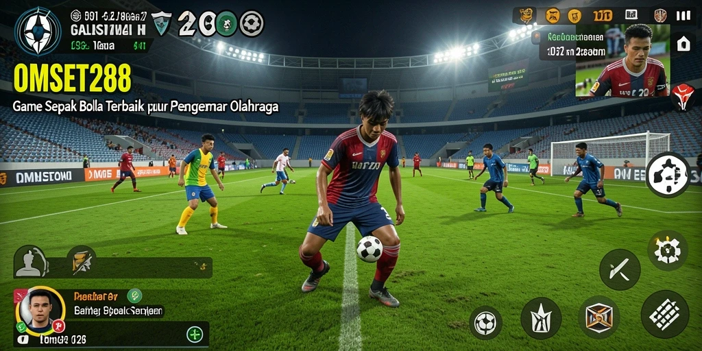 Tampilan gameplay seru di OMSET288 dengan aksi sepak bola yang menegangkan.