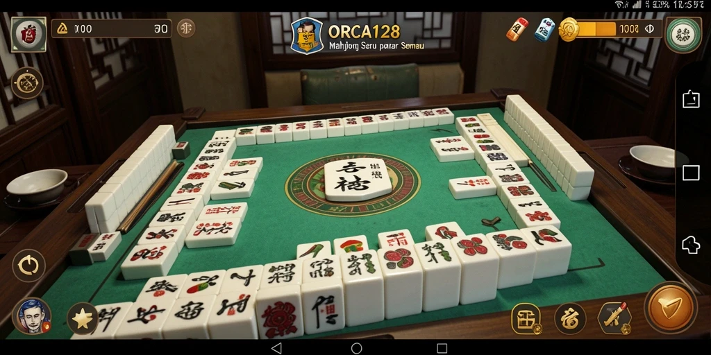 Tampilan menarik dari gameplay Mahjong di ORCA128.
