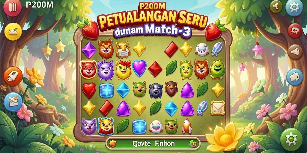 Tampilan menarik dari gameplay P200M yang seru dan penuh warna.