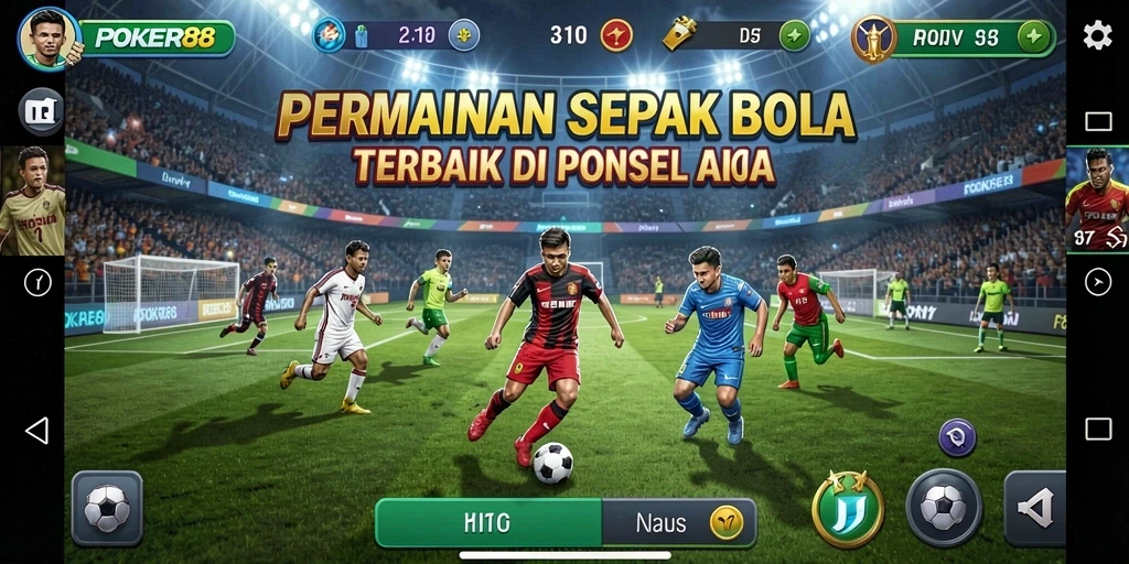 Tampilan gameplay POKER88 yang seru dan menarik saat bermain sepak bola.
