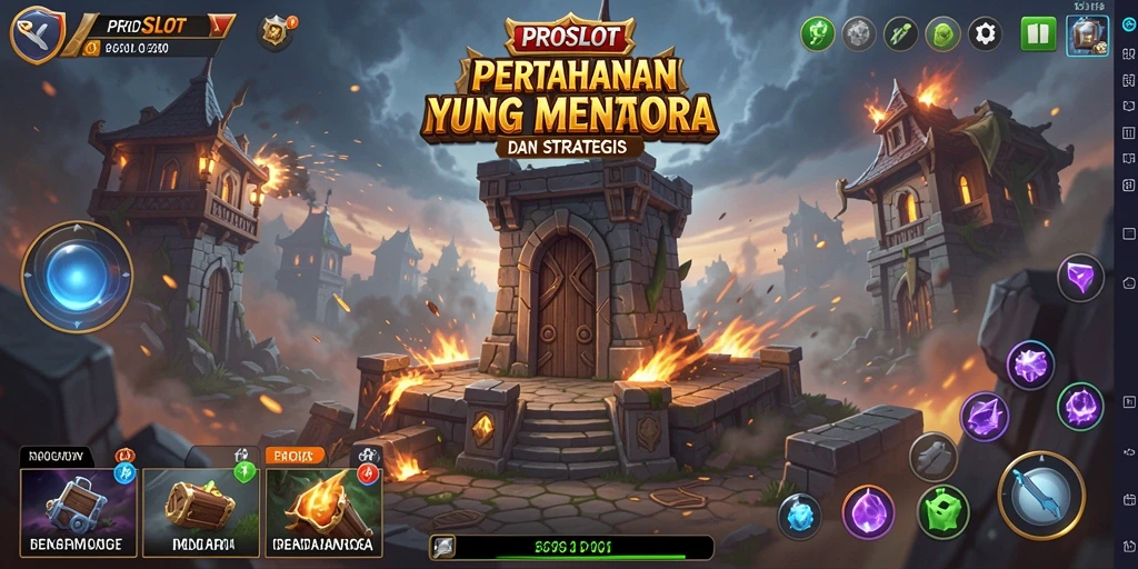 Tampilan gameplay menegangkan dari PROSLOT saat menghadapi serangan musuh.