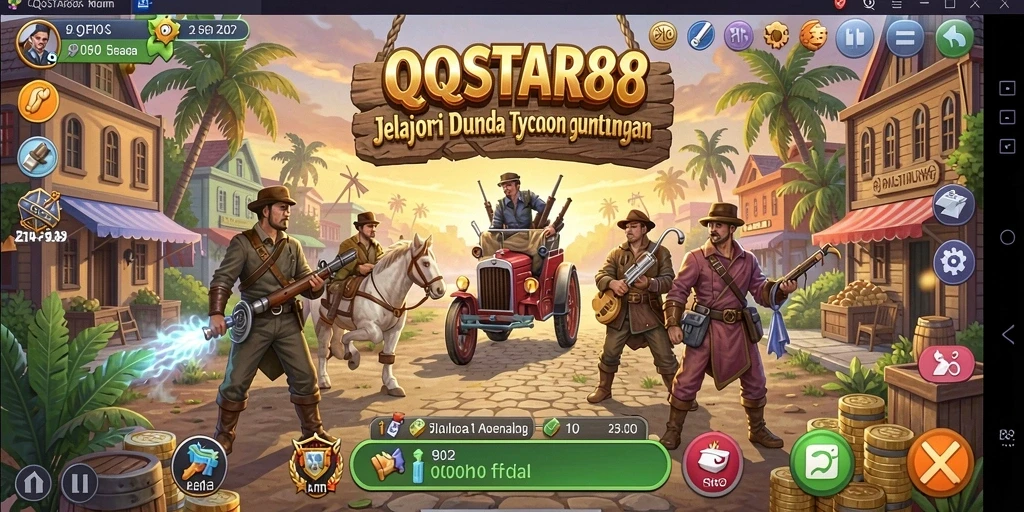 Tampilan gameplay menarik di QQSTAR88 dengan strategi bisnis yang seru.