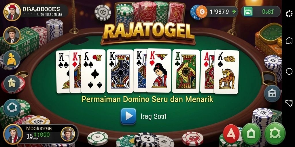 Screenshot dari gameplay <strong>RAJATOGEL</strong> yang menampilkan suasana permainan Domino.