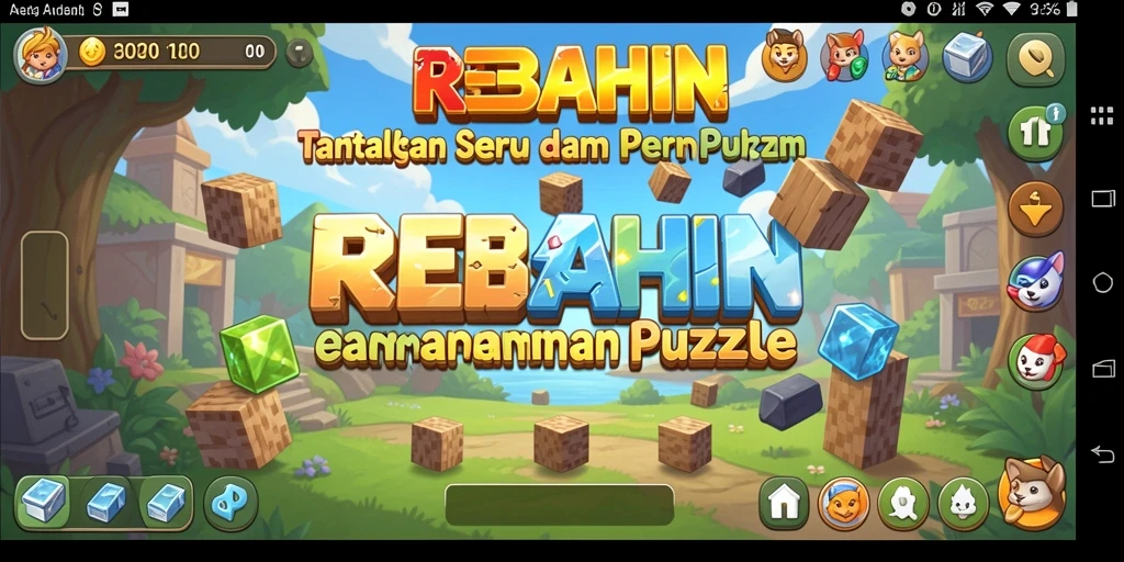 Tampilan permainan REBAHIN yang menarik dengan teka-teki yang menantang.