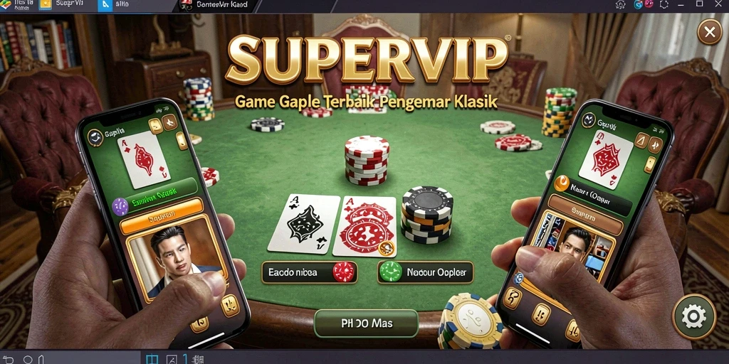 Tampilan gameplay menarik dari game Gaple SUPERVIP.