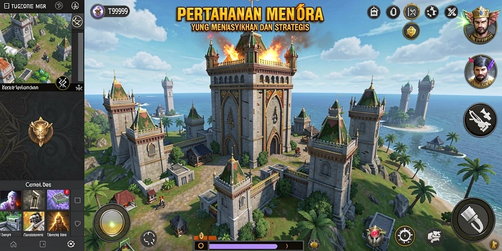 Tampilkan gameplay menara yang mendebarkan di T9999 dengan strategi yang cerdas.