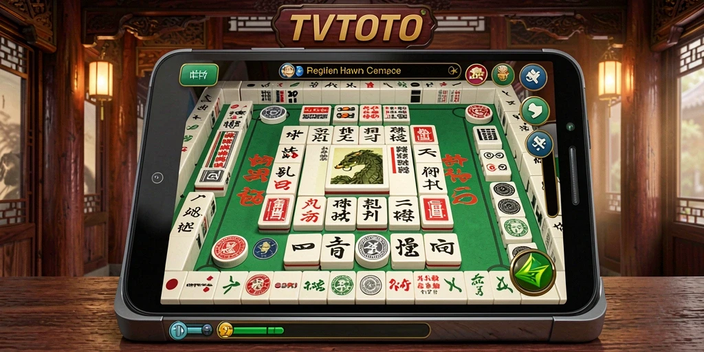 Tangkapan layar gameplay TVTOTO yang penuh strategi Mahjong.
