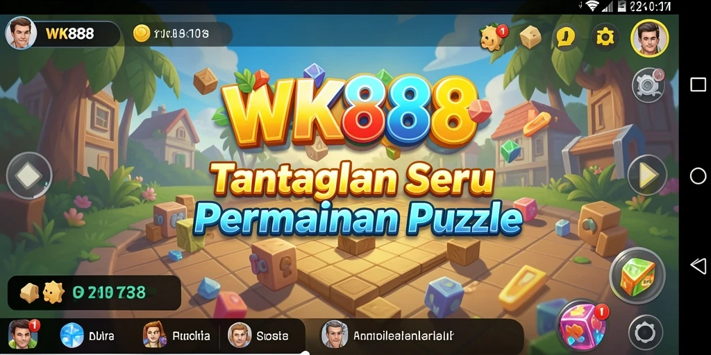 Tampilan gameplay seru dari game Puzzle WK888 yang menantang.