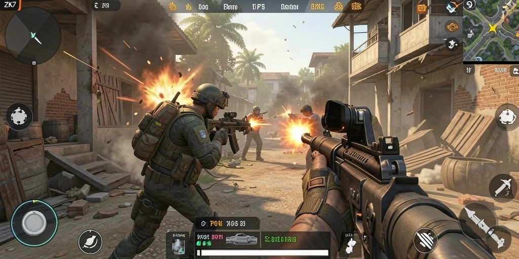 Tampilan gameplay memukau dari ZK7 yang penuh aksi.